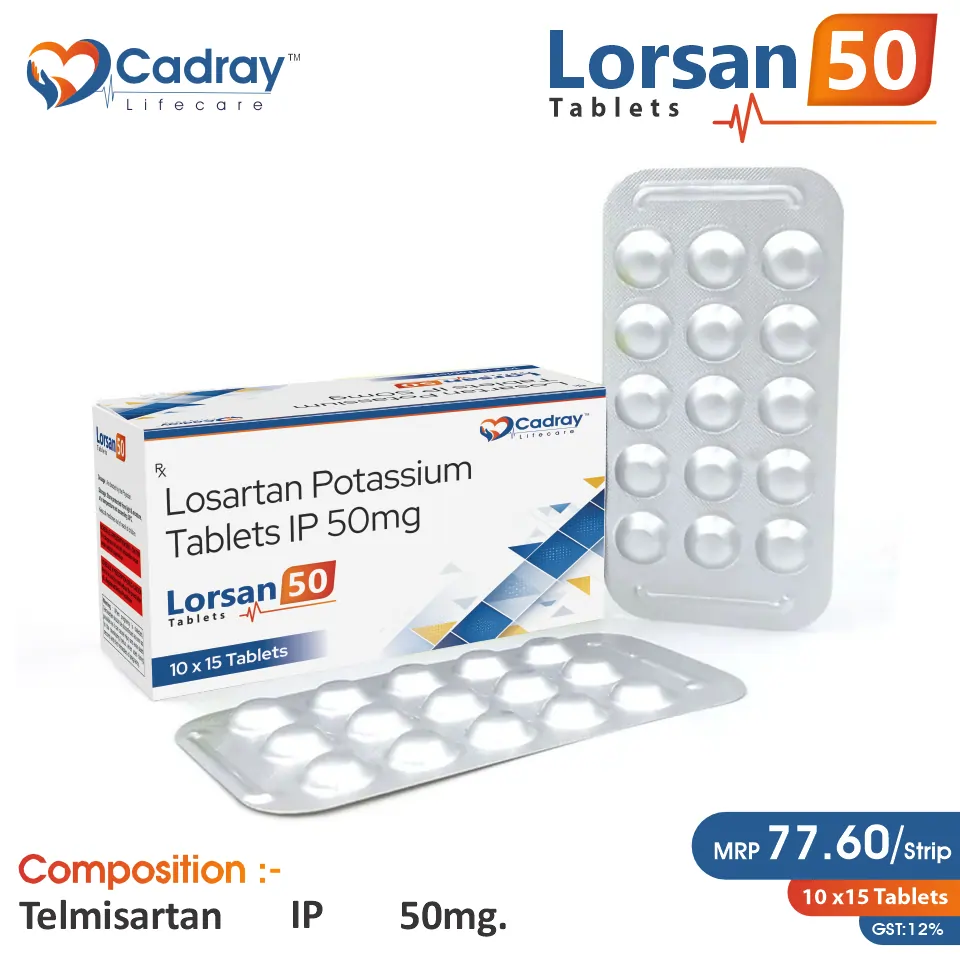 Losartan 50mg | Antihypertensive | Best price for PCD Pharma Franchise in Delhi